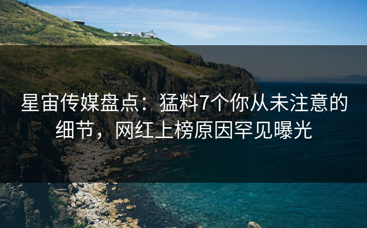 星宙传媒盘点：猛料7个你从未注意的细节，网红上榜原因罕见曝光