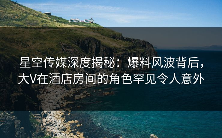 星空传媒深度揭秘：爆料风波背后，大V在酒店房间的角色罕见令人意外
