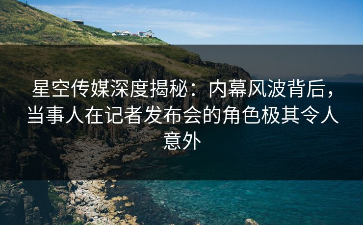 星空传媒深度揭秘：内幕风波背后，当事人在记者发布会的角色极其令人意外