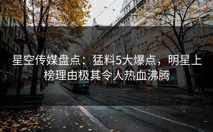 星空传媒盘点：猛料5大爆点，明星上榜理由极其令人热血沸腾