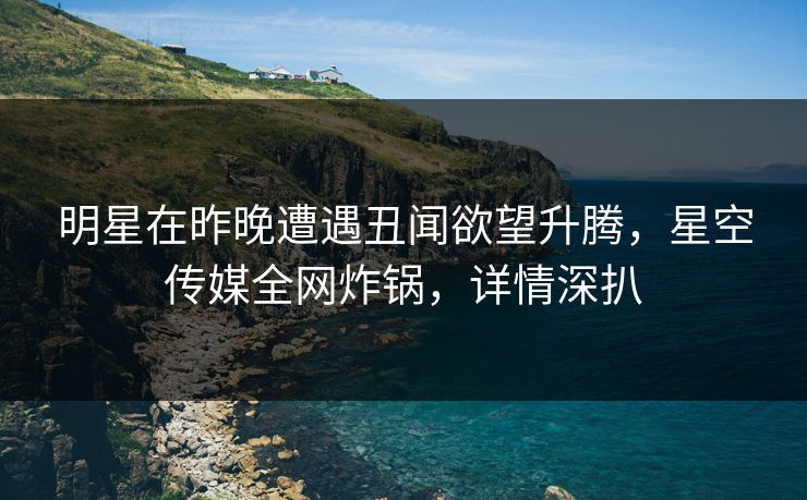 明星在昨晚遭遇丑闻欲望升腾，星空传媒全网炸锅，详情深扒